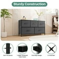 thumbnail image 7 of TINKLE WELL 5 Drawers Dresser, Fabric Storage Drawers, Small Chest Tower, Storage Organizer Units for Clothing, Closet, Fabric Bins, Wood Top and Steel Frame, Gray, 7 of 7