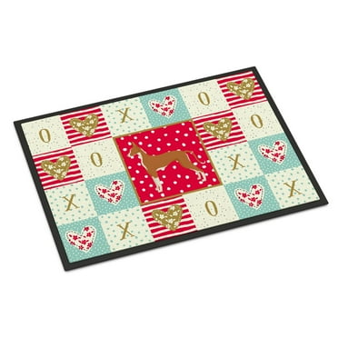 Carolines Treasures CK5935JMAT Ibizan Hound Love Door Mat Indoor Rug or Outdoor Welcome Mat 24x36 Doormat 36"L x 24"W
