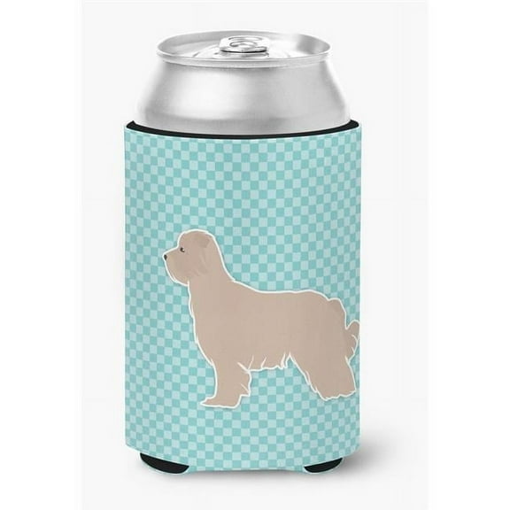 Caroline's Treasures BB3718CC Pyrenean Shepherd Checkerboard Blue Can or Bottle Hugger, Can Hugger, multicolor