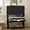 Black, variant on Shoe Storage Cabinet with 2 Flip Drawers,Slim Fluted Shoe Rack Cabinet with Open Storage,Wooden Hidden Shoe Rack Freestanding Narrow Shoes Organizer for Hallway, Entrance,Foyer