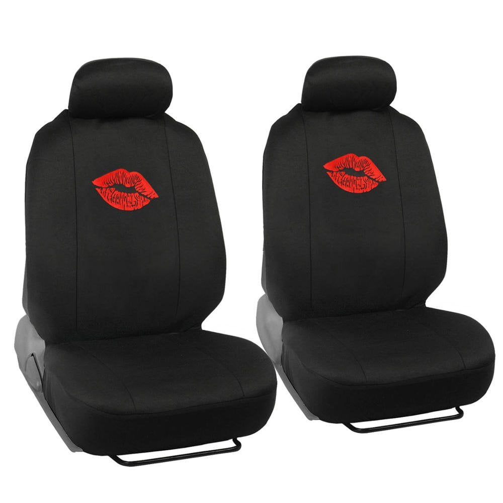9 Piece Red Kiss Mark Red Lips Low Back Seat Covers Set for CAR SUV VAN