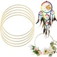 thumbnail image 1 of SURJDE 5 Pack Floral Hoop Dream Catcher Metal Rings,Gold Metal Rings Hoops Macrame Rings for DIY Crafting Dream Catcher and Crafts(6 Inch), 1 of 7