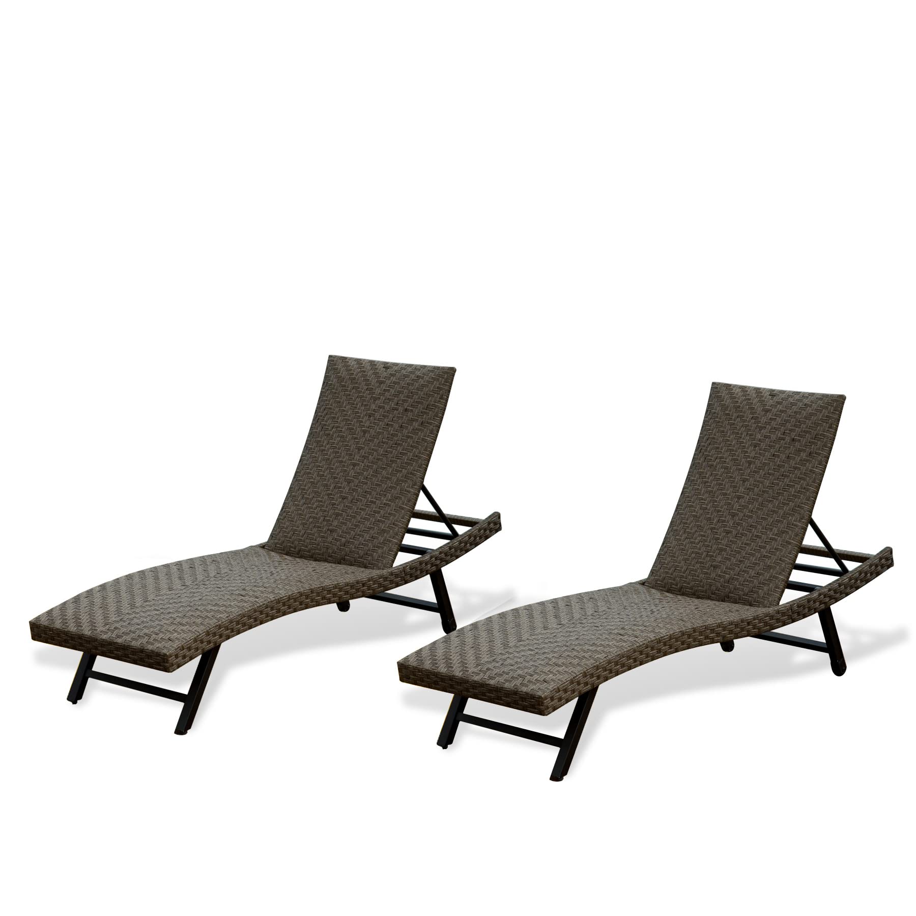 Mydepot Domi Outdoor Living PE Rattan Chaise Lounge, Set of 2 Patio Reclining Chair, Patio Furniture - image 1 of 8