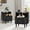 2 door nightstand-Black, variant on YOCWO Small Round End Table with Open Storage for Small Space, 3 Tier Accent Table Side Table with Iron Rattan Decor, Walnut