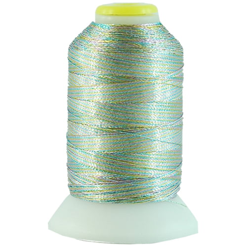 Threadart Metallic Thread For Machine Embroidery No Gold L8 550 Yards | 25 Brilliant Shiny Colors 500 Meter Cones 