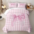 thumbnail image 2 of Erosebridal Pink Watercolor Bow Twin Quilt Set for Girls, Pink Bow Twin Coverlet Set for Women, 2-Piece, 2 of 7