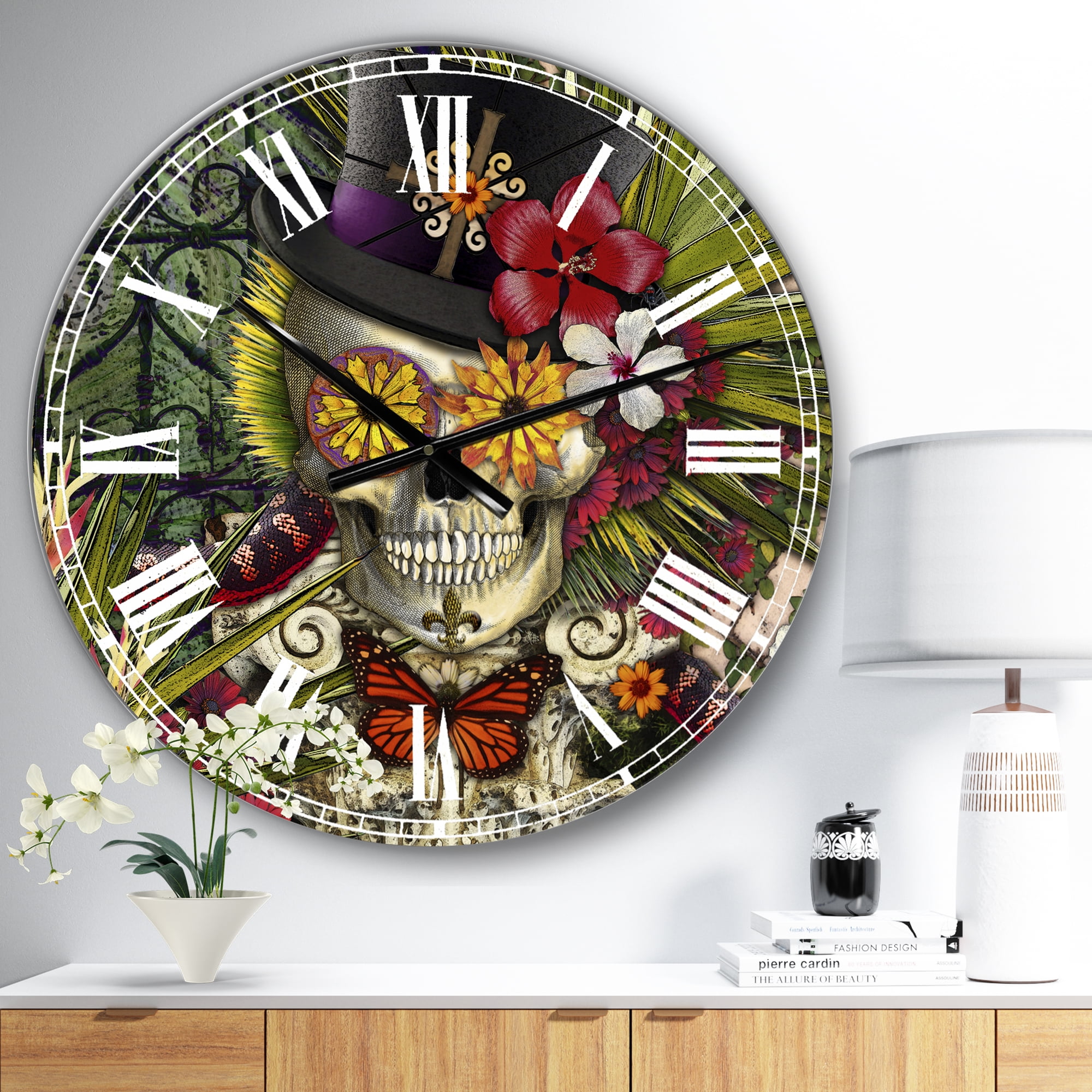 Designart Oversized Multicolor Analog Round Modern Wall Clocks, CLM25283-C23