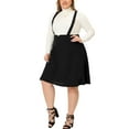 thumbnail image 4 of MODA NOVA Juniors Plus Size Detachable Strap A-Line Suspender Skirt, 4 of 6