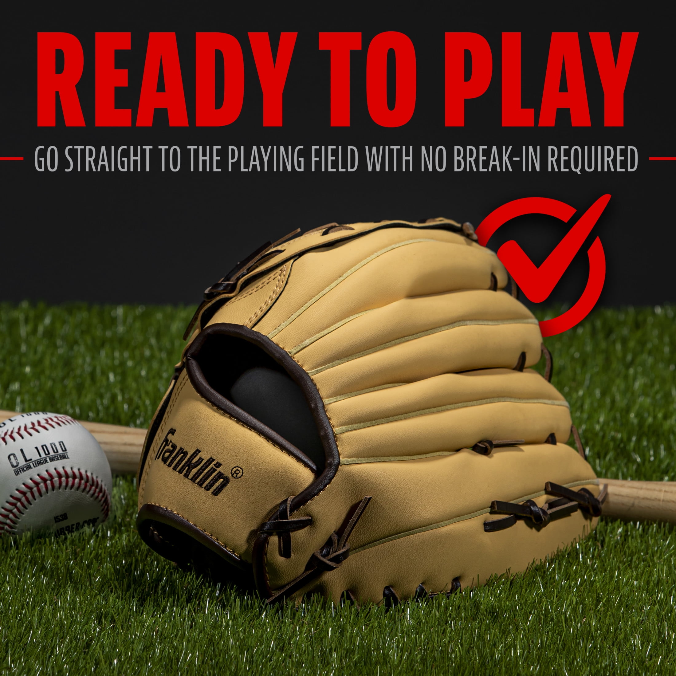 Franklin Sports Field Master Kids, Youth, Adult 11.85" Softball Pitchers' Gloves (Left Hand Throw)