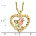 thumbnail image 3 of Diamond2Deal 10K Tri-Color Gold Rose in Heart Necklace for Women 18", 3 of 6