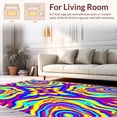 thumbnail image 2 of ODIKA 2'x3' Machine Washable Non-Slip Area Rug, Swirling Tie Dye Burst with Vibrant Spiral Motifs High Traffic Rug with Pad, Yellow, 395857, 2 of 8
