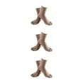 thumbnail image 2 of relayinert Soft Five Toe Socks Stretchable Cotton High Crew Socks Athletic Solid Socks Khaki 3Set, 2 of 6