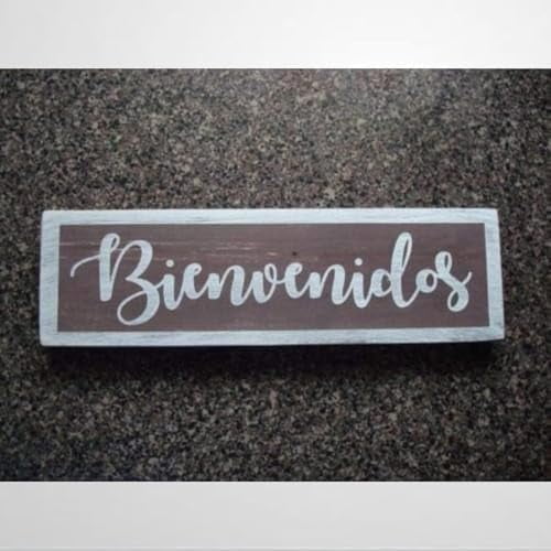 Rustic Wooden Signs Bienvenidos Sign Wall Art Decor Kitchen Cafe Pub Decor Gift 8x12 INCH