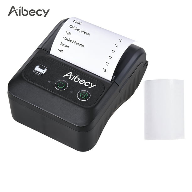 Aibecy Portable Thermal Receipt 58mm Wireless Bluetooth Mini Bill POS Mobile Printer Compatible with Android/iOS/Windows for Small Business Restaurant Retail Store -