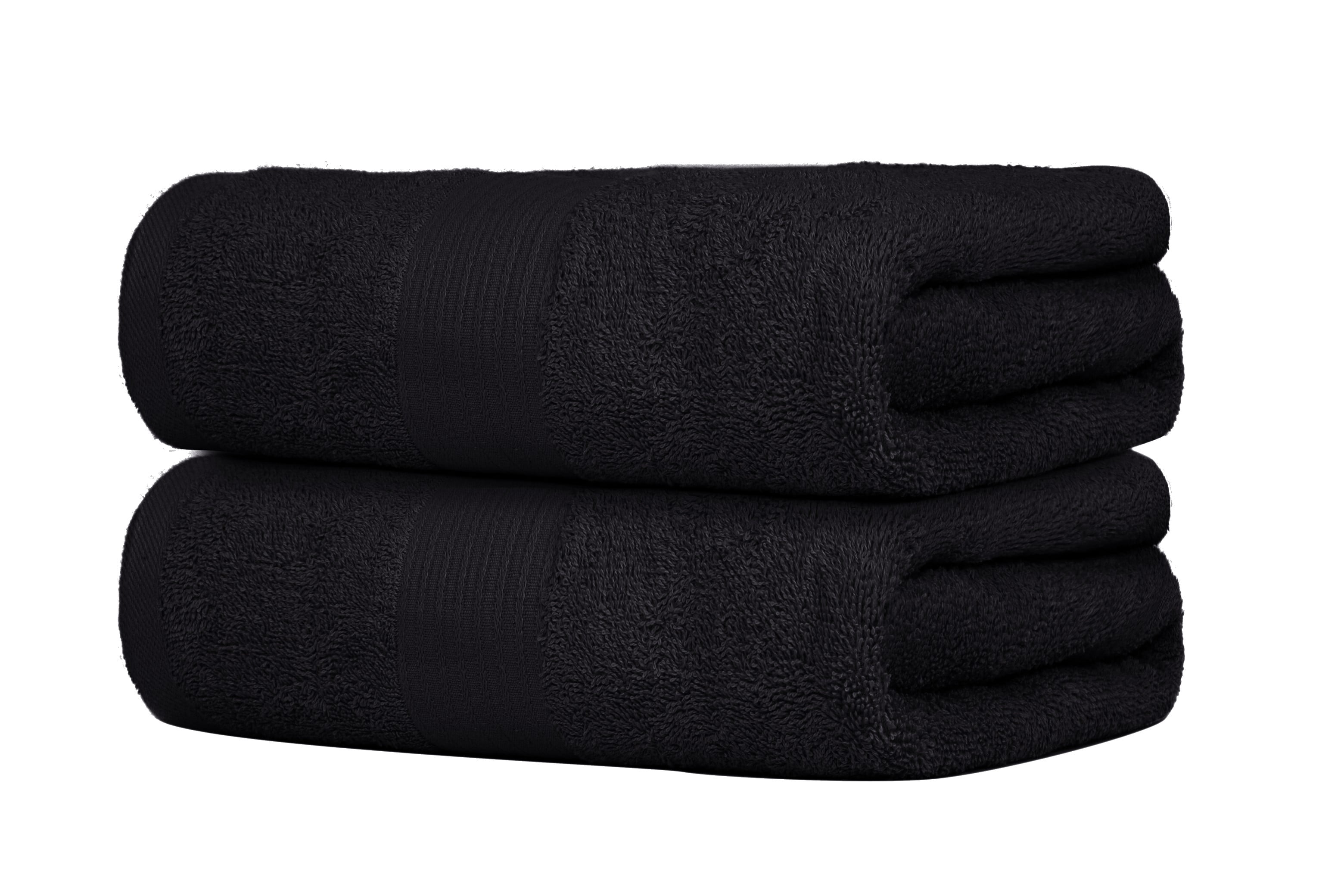Dewall Maisons Supreme Black 2-Piece Cotton Bath Sheet Set - Ultra-Absorbent, Large 35" x 70" Size - Exceptional Softness And ComFort For Luxurious Bathing