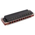 thumbnail image 4 of 10 Hole Harmonica, Diatonic Harmonica Corrosion Resistance Metal  For Playing Black, 4 of 8