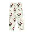 thumbnail image 4 of Goofa Christmas Pug Dog Printed Soft Pajama Pants for Women, Wide Leg Comfy Casual Lounge Yoga Pants-Small, 4 of 9