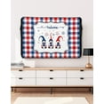thumbnail image 5 of Independence Gnomes Cerebration Welcome Outdoor TV Cover 60 to 65 Inch Waterproof, Blue Red White Buffalo Plaid 600D Oxford TV Covers with Zipper, Outside Flat TV Screen Protector 58"Wx37"Hx4.5"D, 5 of 7