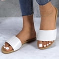 thumbnail image 2 of GJPBGK Women's Flat Slide Sandals Open Toe One-Band Summer Slip-On Shoes for Beach, Travel & Casual Outfits, 2 of 6