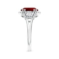 thumbnail image 3 of ANGARA 3 Stone Lab Grown 3.3 Ct Ruby & Trapezoid Diamond Halo Engagement Ring for Women in 14K White Gold (Size-10x8mm) | July Birthstone, Anniversary, Jewelry Gift for Women | Lab-Grown Ruby Ring, 3 of 8