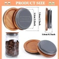 thumbnail image 4 of 6Pack Regular Mouth Mason Jar Lids Acacia Wooden Storage Canning Jar Lids Ball Jars Wooden Lids with Airtight Silicone Seal, Brown, 4 of 8