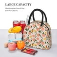 thumbnail image 5 of Fotbe Peach With Leaves1 Pattern Lunch Bag, Insulated Lunch Box, Small Leakproof Cooler Food Lunch Containers Reusable High Capacity Lunch Tote Bags for Work, Travel, Outdoor, 5 of 6