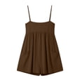 thumbnail image 4 of One Piece Rompers For Women Summer Solid Sleeveless One Piece Beach Travel Resort Casual Outfit Relaxed Vacation Look Comfort Focused Design Modern Casual Wardrobe Brown 3XL, 4 of 9