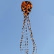 thumbnail image 2 of Cometa de gran tamaño 3D de una sola línea con línea de vuelo de 30 m y cola larga para niños y adultos. naranja negro, 2 of 9