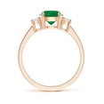 thumbnail image 2 of ANGARA Natural Prong-Set Round 3 Stone 1.2 ct Emerald and Diamond Engagement Ring in 14K Rose Gold for Women (Size-7mm) | May Birthstone, Anniversary, Jewelry Gift for Women | Natural Emerald Ring, 2 of 11