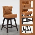 thumbnail image 4 of Dycanpo 26" Swivel Bar Stool Set of 4 with Upholstered Back, for Home Kitchen, Yellowish Brown, 4 of 6