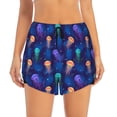 thumbnail image 2 of Balery Jellyfish colorful Pantalones cortos deportivos para mujer con forro y dos bolsillos, elásticos, para entrenamiento, gimnasio, yoga-XX-Large, 2 of 7
