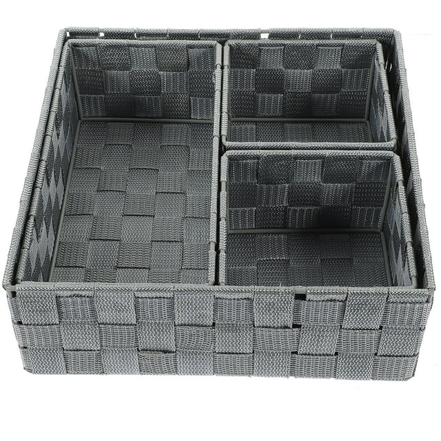 IFANLANDOR 4pcs Small Organizing Bins Grey Cube Storage Bin Clutter Management Home Use