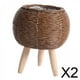 thumbnail image 1 of 2 Cestas Tejidas Para Plantas Con Patas, Maceta Para Apartamento, Sala De Estar, Bola, Marrón Oscuro, 1 of 8
