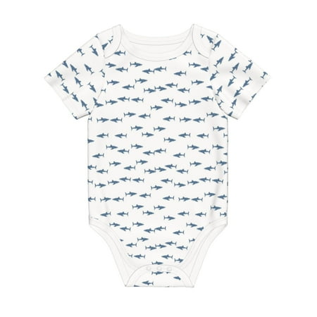 

Coaee Party Shark Cute for Soft Cotton Baby Short-Sleeve Bodysuit Baby Girls Boys Bodysuit Romper