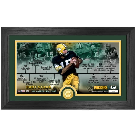 Highland Mint Bart Starr Green Bay Packers 12 x 20 Timeline Pano Photo Mint