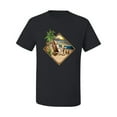 thumbnail image 2 of Wild Bobby, Paradise Found Beach Chilling Pop Culture Men's Graphic T-Shirt, Black, Small, 2 of 3