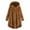 A-Brown691, variant on XIAONU Women's Plush Hooded Coat Oversized Fit Button Front High Low Hem Jacket Warm Cozy Winter Home Casual Outerwear
