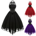 thumbnail image 4 of UPPADA Halloween Costumes for Women 2024 Halter Neck Corset Dress Punk Cocktail Dresses Sleeveless Lace Gothic Dresses, 4 of 5