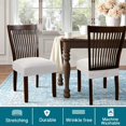 thumbnail image 2 of Stretch Jacquard Chair Seat Covers Seat Covers for Dining Room Chair Covers Chair Seat Slipcovers Removable Washable Chair Seat Cushion Slipcovers for Dining Room (8 Pack, Ivory), 2 of 7