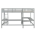 thumbnail image 6 of Multifunctional Twin Size L-Shaped High Loft Bed with Ladder and 2 Built-in L-Shaped Desks, Sturdy Wooden Loftbed Frame with Ladder & Safety Guardrail for Teens Bedroom, 6 of 9