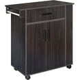 thumbnail image 4 of Better Home Products Shelby Rolling Kitchen Cart with Storage Cabinet - Tobacco, 4 of 8