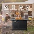 thumbnail image 5 of Fire Pit Table, 43" Outdoor , 50000 BTU Gas Fire Table with Lid, Glass Wind Guard, 5 of 6