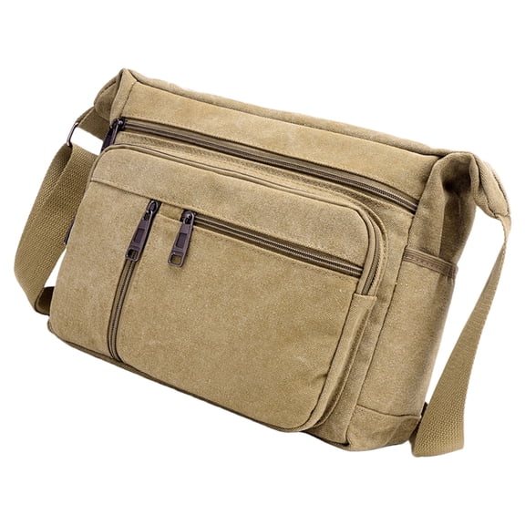 Men's Canvas Crossbody Bag Casual Travel with Adjustable Strap for Daily Use