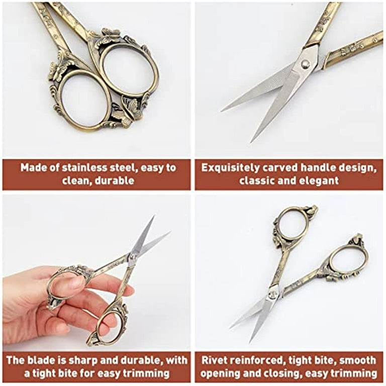 Retro Plum Blossom Sharp Scissors For Fabric Cutting Crochet Thread Cutting  Tool