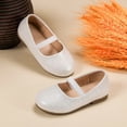 thumbnail image 4 of newwalpole Girls Glitter Dress Shoes Flower Wedding Mary Jane Ballet Flats with Strap Toddler/Little/Big Kids Silver for Size 13.5, 4 of 6