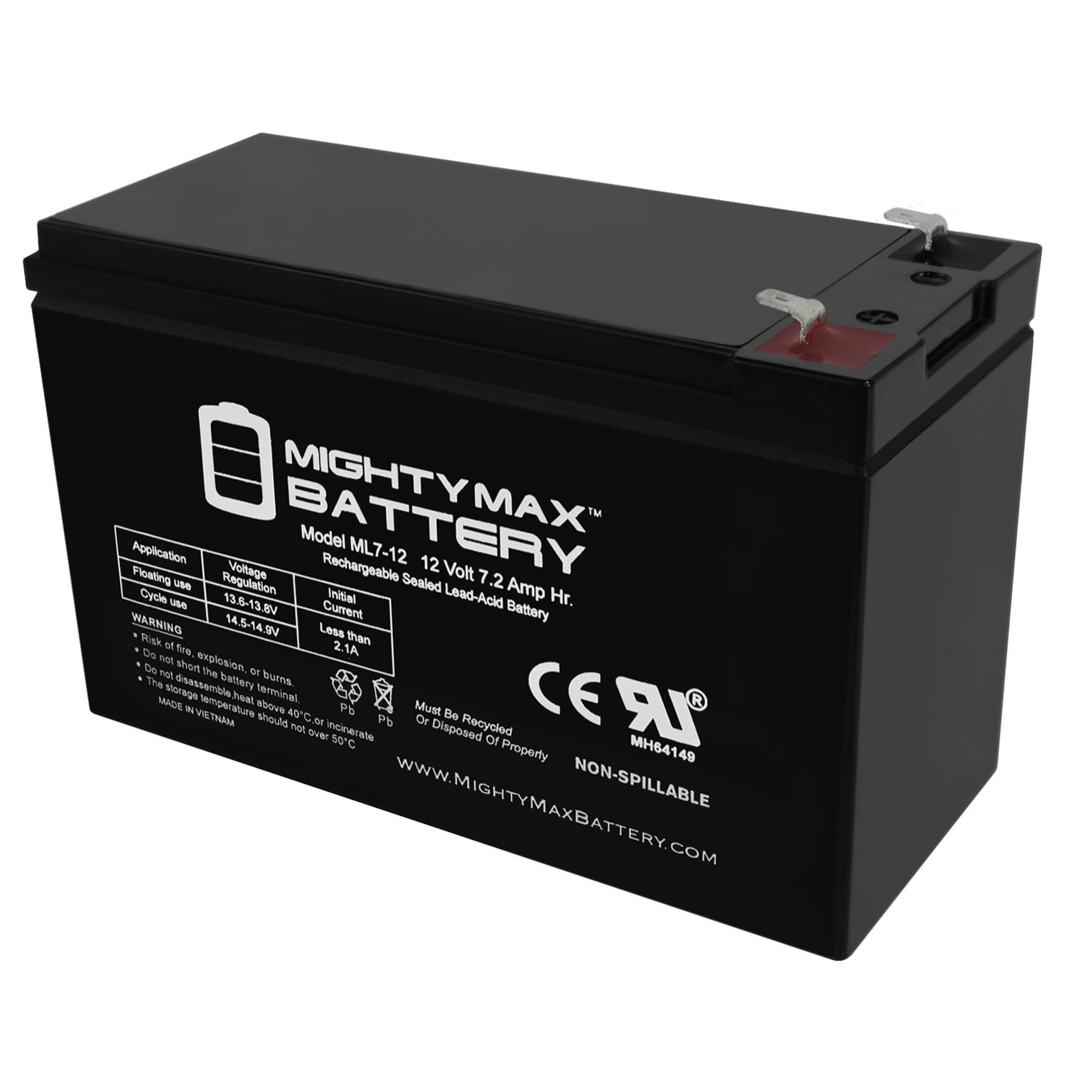 12V 7.2AH SLA Battery for Liftmaster LA500 Swing Gate Operator