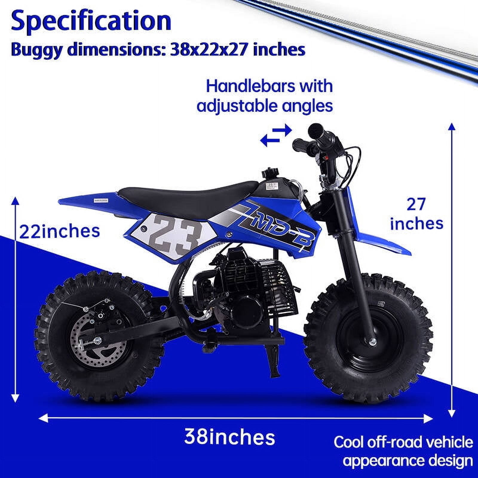 SAY YEAH Mini Bike,Gas Powered Kids Dirt Bike for Age 8-14,38*27*22in,Blue