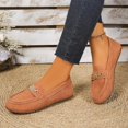 thumbnail image 6 of Women's Slip On Loafer Flats,Soft PU Flat Comfort Shoes All-Match Casual Daily Walking Shoes Orange 6, 6 of 6