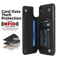 thumbnail image 5 of Case Compatible with iPhone XS Max, Stylish Card Slots Kickstand PU Leather Back Case Magnetic Closure RFID Blocking Drop Protective Shockproof Cover for iPhone XS Max, Black, 5 of 8