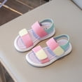 thumbnail image 2 of TOWED22 Girls Sandals Kids Strap Flat Sandals Open Toe Summer Flower Casual Shoes Pink,12, 2 of 5